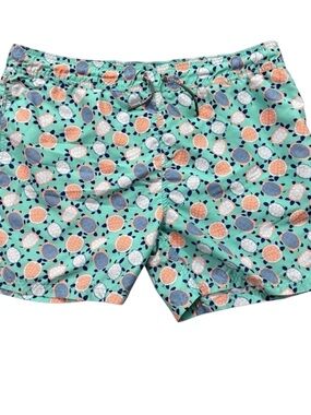 Zingara Turtle Print Swim Trunks Men’s Medium Aqua Beach Shorts Drawstring